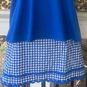 Vibrant checkered Blue Women's Skort with grosgrain Hem